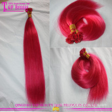 Quality cheap wholesale color fuchsia europe human hair flat tip extensions
